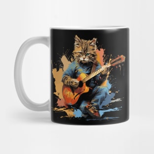 Cat playing guitar Mug